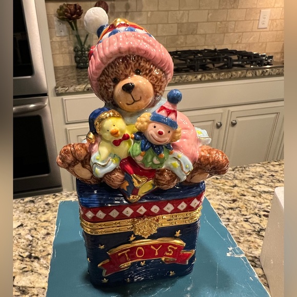 Vtg. Traditions Christmas Teddy Bear Keepsake Box - Picture 8 of 14